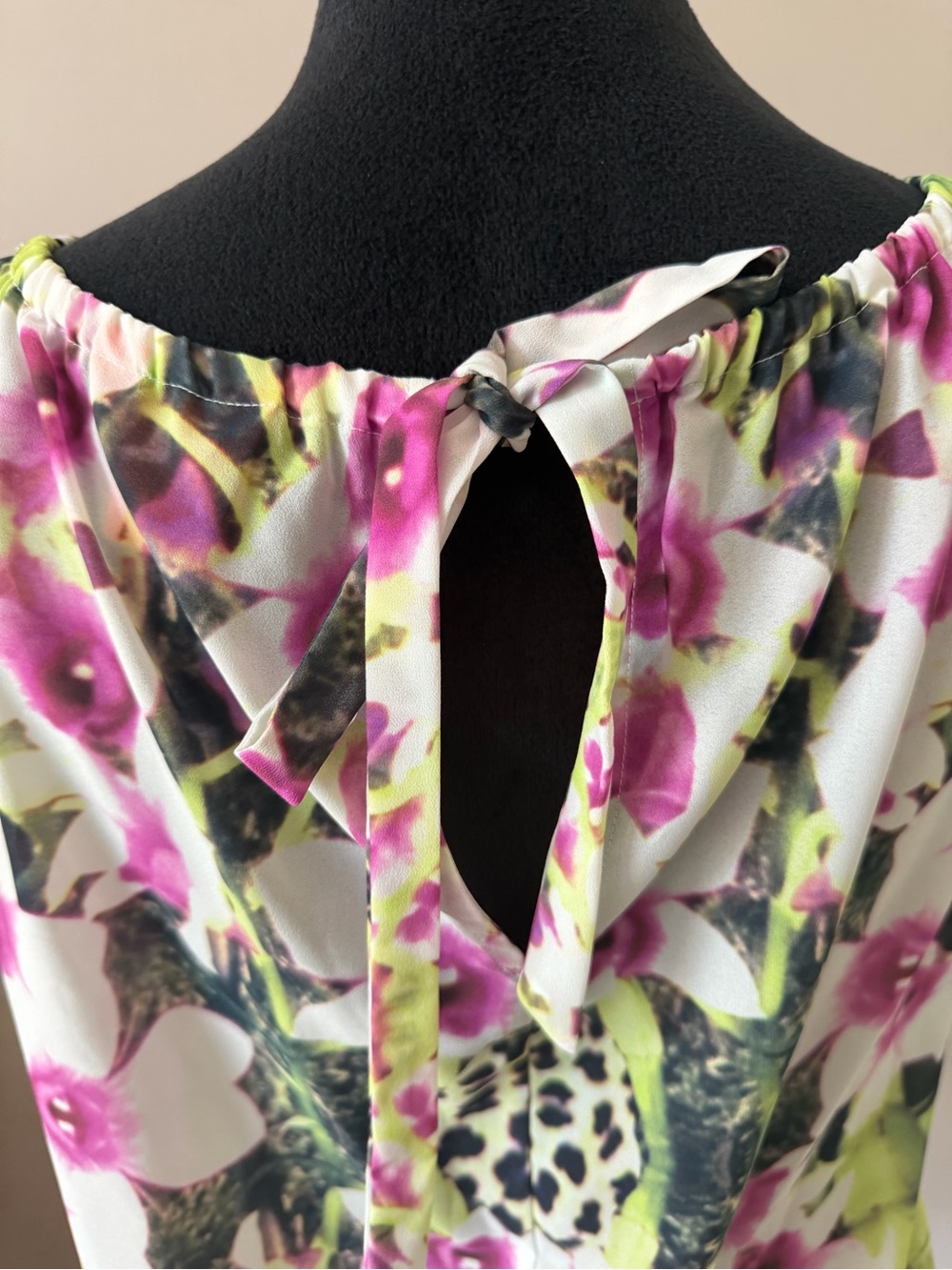 Joe Fresh Floral Pink & Green Abstract Sleeveless Top Small - Picture 6 of 6